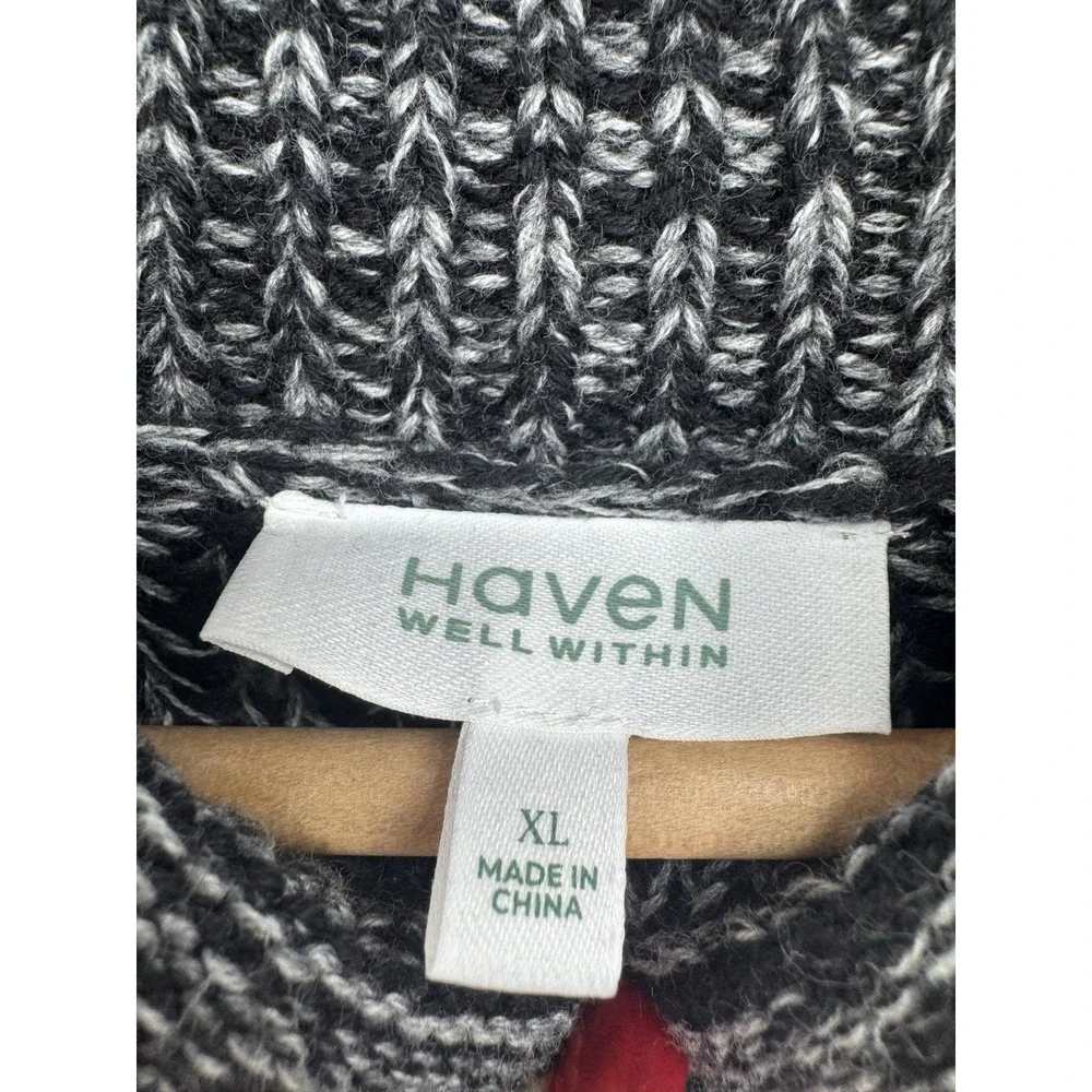 Haven Roll Neck Chunky Knit Ombre Sweater XL Oversized Fisherman Preppy Nautical
